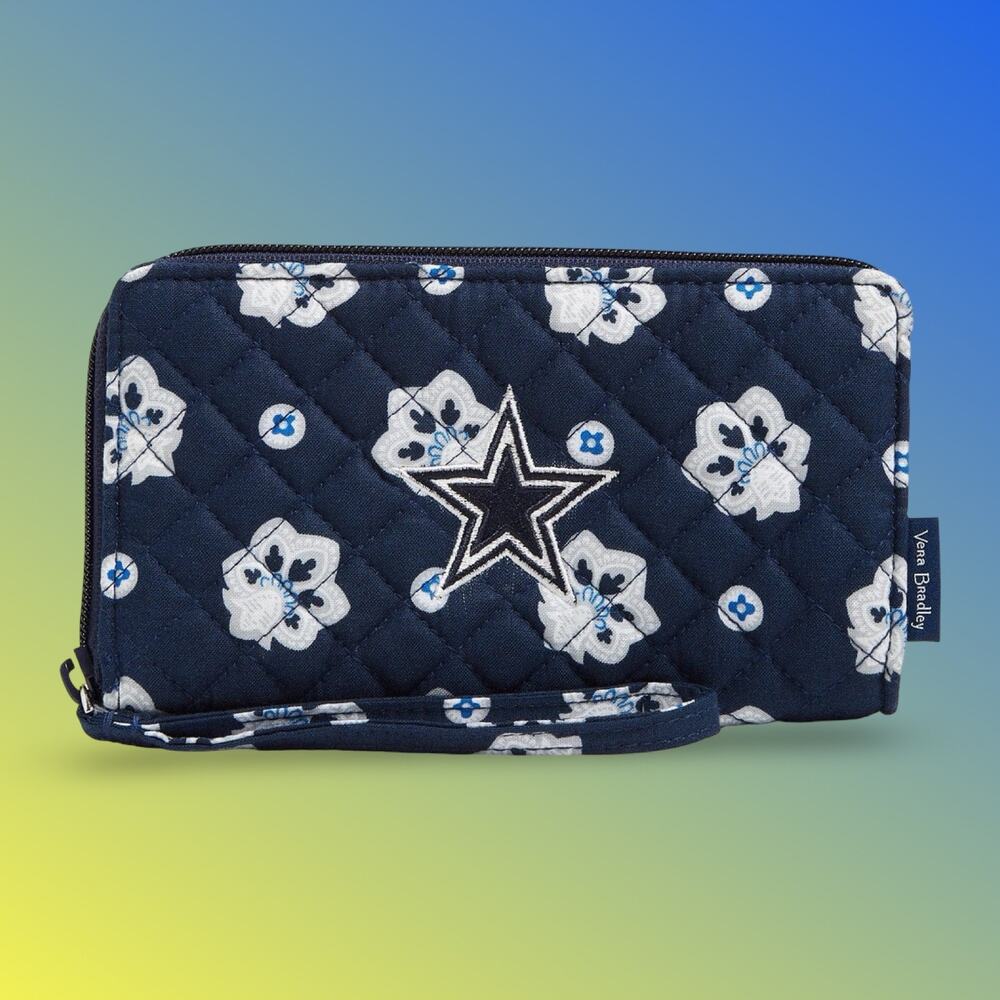 Vera Bradley NFL Dallas Cowboys RFID Front Zip Wristlet Wallet Clutch